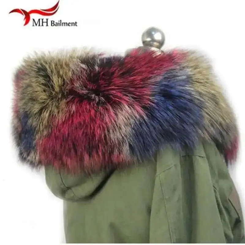 100% vera pelliccia di procione sciarpa cappotto colletto donna inverno lusso autentico procione collo caldo scialle cappotto collo scialle peloso