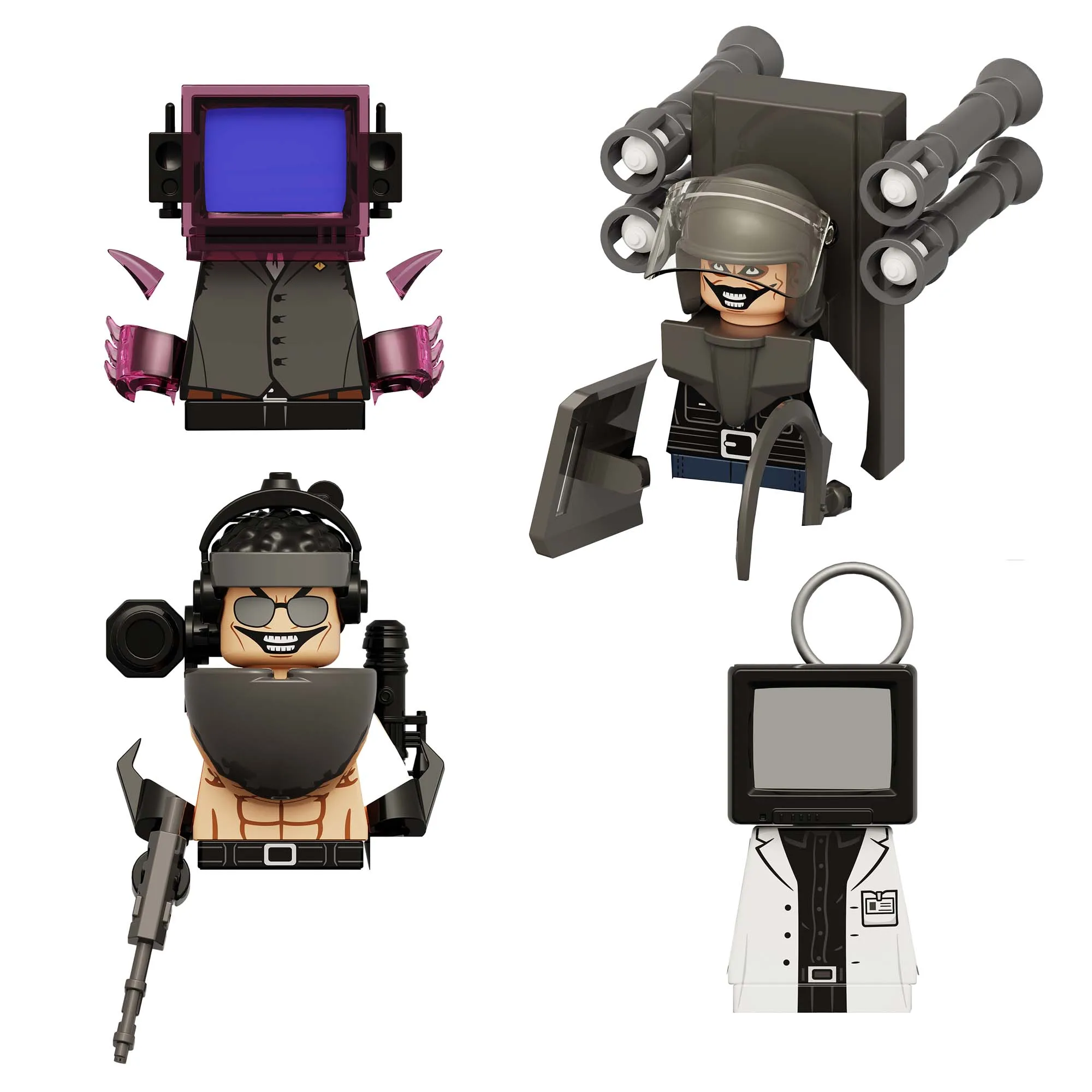 KDL834 SWAT MUTANT Building Blocks SKIBIDI G-toilet Titan Clock TV Camera Speaker Scientist Plunger Man Figures Bricks Doll Toys