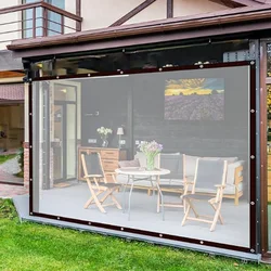 Transparent tarpaulin pe thick waterproof uv tear resistant durable plastic vinyl tarpaulin with grommets garden rain cover