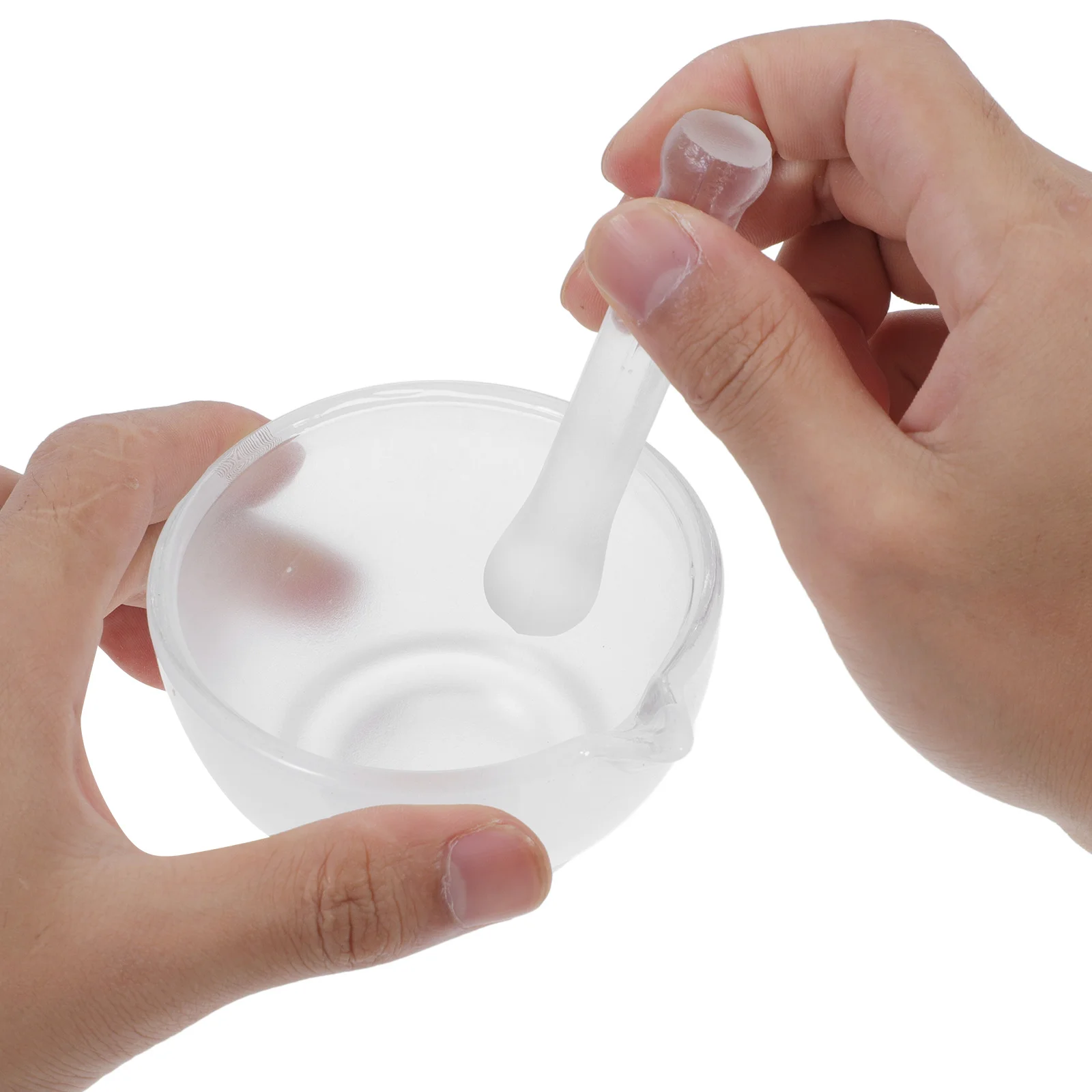 1Set Pestle and Glass Bowl Set Large Capacity Grinding Container for Kitchen Lab Heavy Duty Break Resistant Design