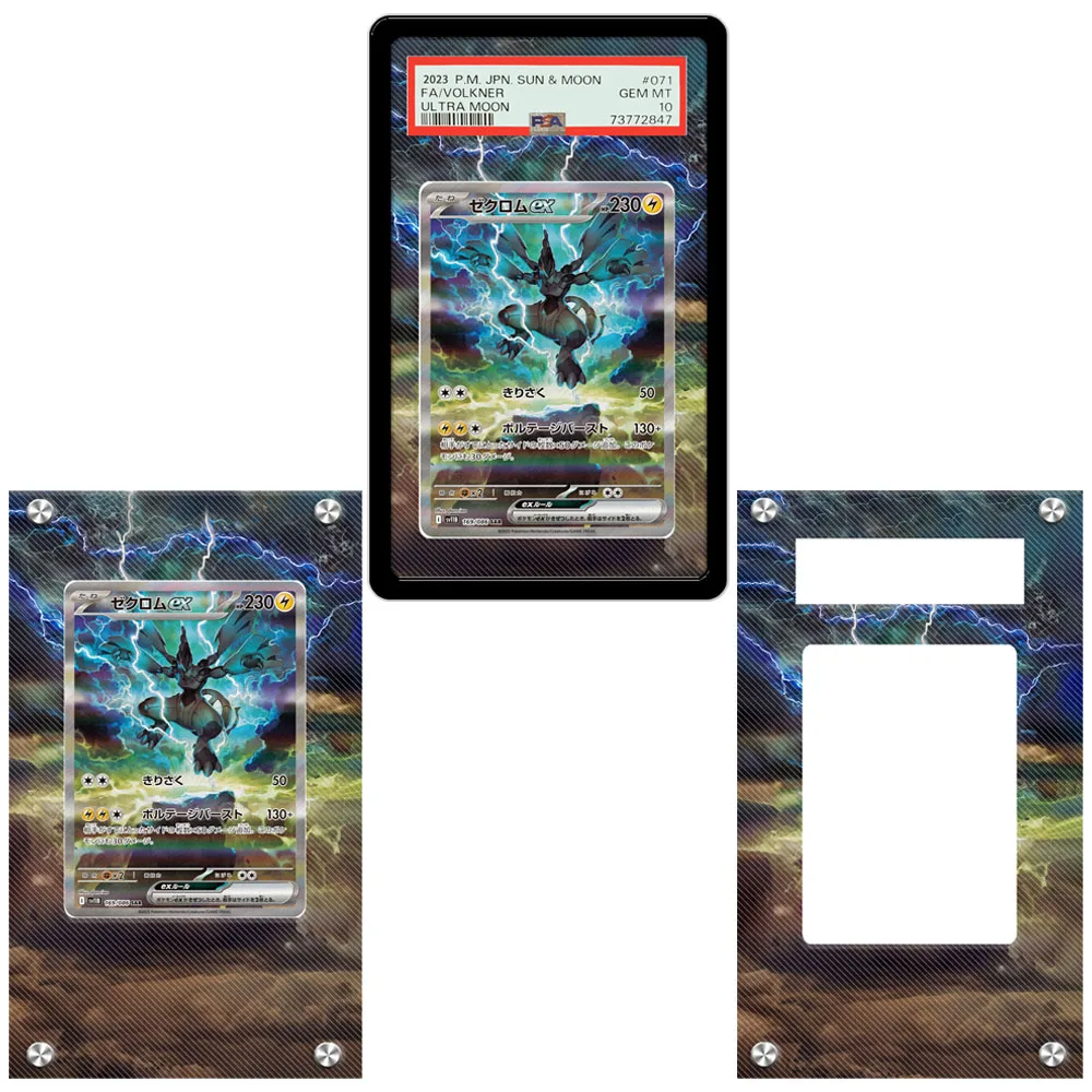 

Художественный дисплей для карты Pokemon Zekrom Expand Art Витрина Аниме Игровая коллекция карточек Стойка для дисплея Psa Защитная коробка для хранения