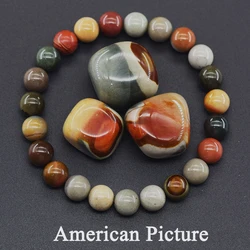 Original Reiki American Picture Bead Bracelet Men Women Natural Stone Blood Circulation Stimulate Enthusiasm Health Care Jewelry