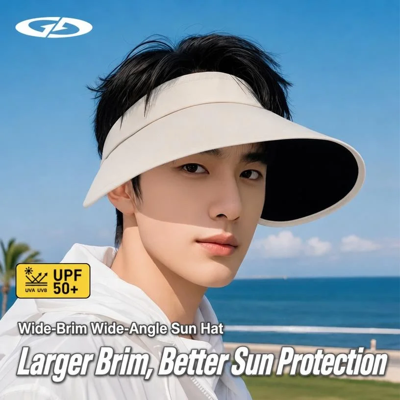 Men's and women's universal sun protection cap with a hood. Seamless integrated sunglasses lenses. Wide brim design offers compr