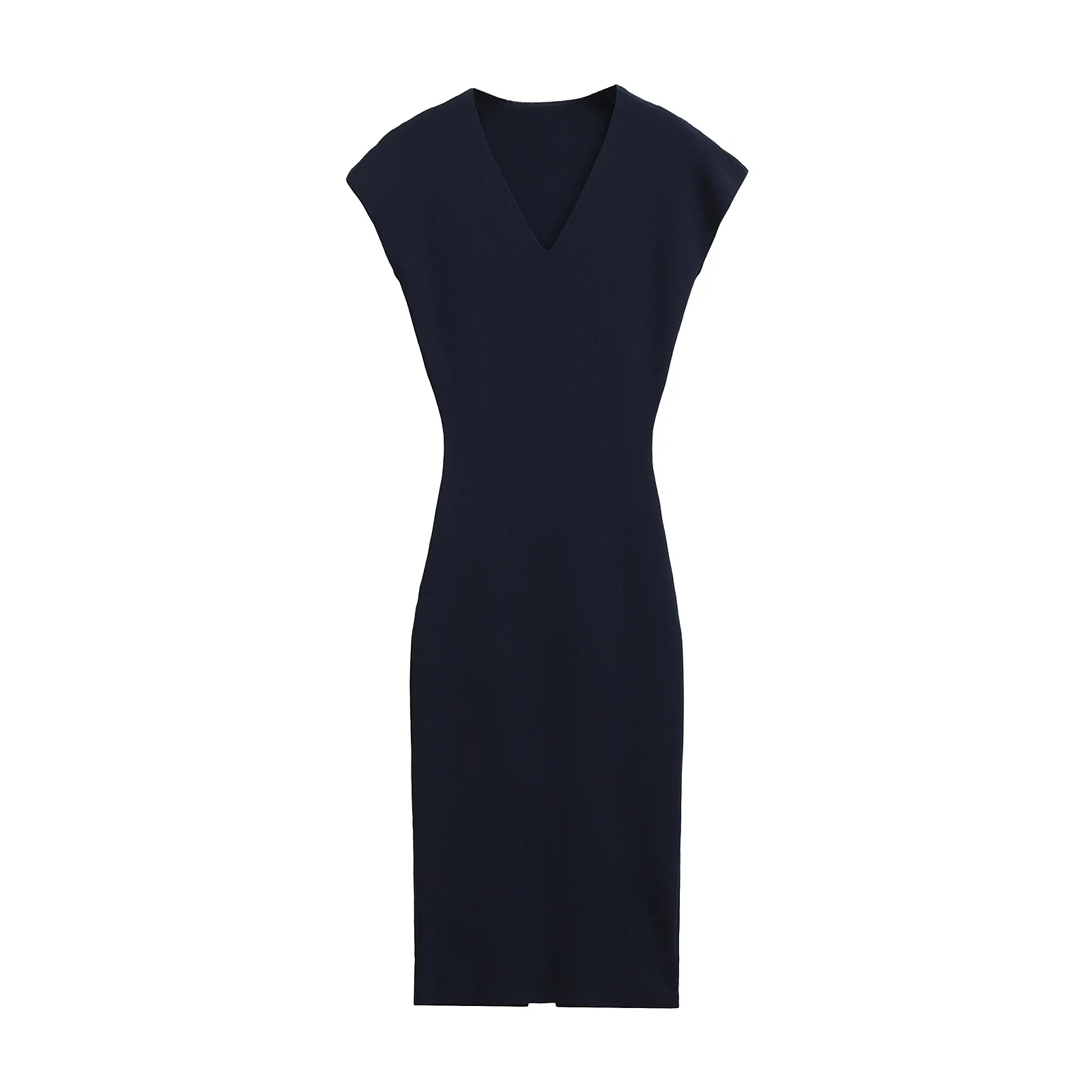 SALIENCY moda Sexy abrigo caderas vestido de punto mujeres con cuello en V manga corta ceñido al cuerpo suéter vestido Oficina señora Vestios