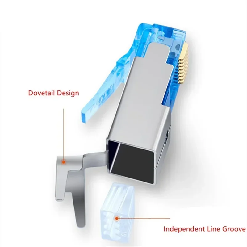 Conector RJ45 CAT7, Conector Ethernet, Conector RJ 45, 50U, 8P8C, protector Cat 7, Conector de red de 1,5mm de diámetro de cable con arranque