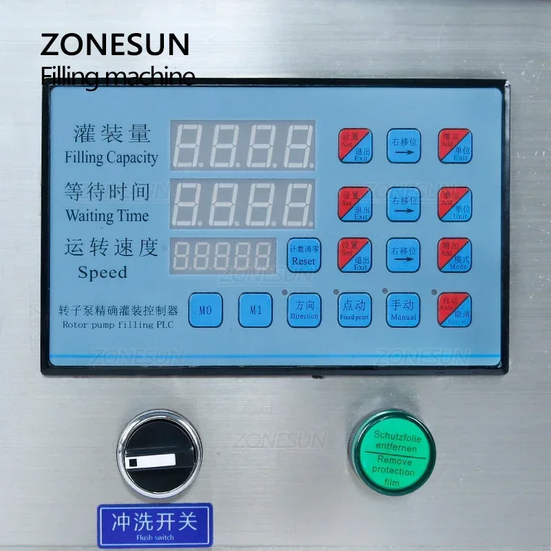 ZONESUN الدوار مضخة لصق شبه التلقائي زجاجة ماء حشو جل منظف الغسيل المطهر آلة تعبئة السوائل ZS-RPYT900