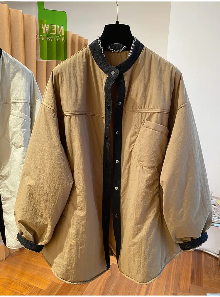 

Зимняя новинка 2025 года, стильная женская стеганая легкая хлопковая куртка свободного кроя больших размеров средней длины, утягивающая для полных женщин