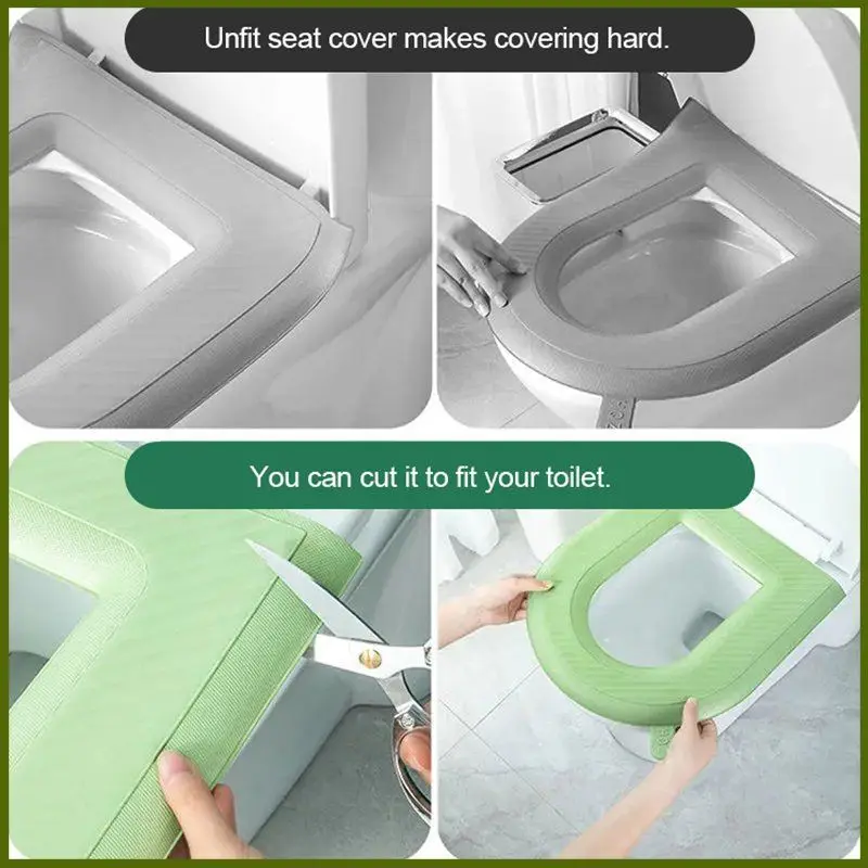 Sticky Toilet Mat Eva Waterproof Foam Toilet Seat Cover Thickened Household Universal Toilet Ring Mat Bathroom Accessories