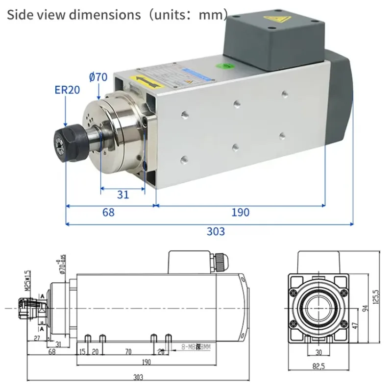 

2.2kw Automatic Tool Change Spindle Air Cooled ATC Spindle Motor 220v 380v Spindle for Wood Working CNC Router