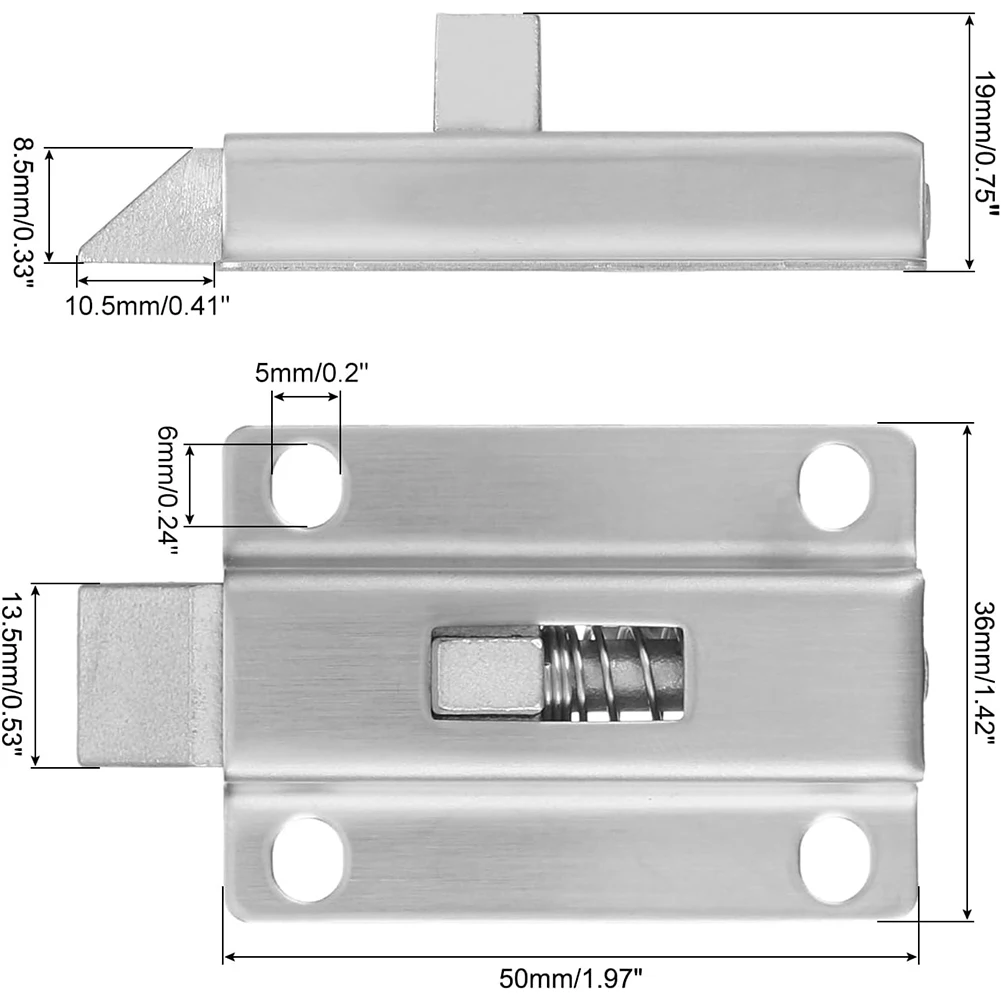 

Stainless Steel Telescopic Spring Push Lock Spring Latch Reverse Tongue Lock For Various Settings Homes Offices Stores