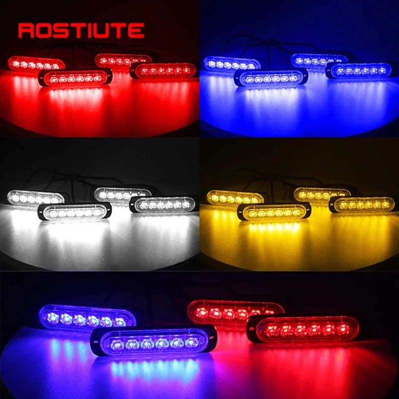 12V 24 LED Car Grille Led Strobe Lights Wireless Control Warning Flashing Lamp Signal Beacon Led Stroboscope for Off-Road Trucks