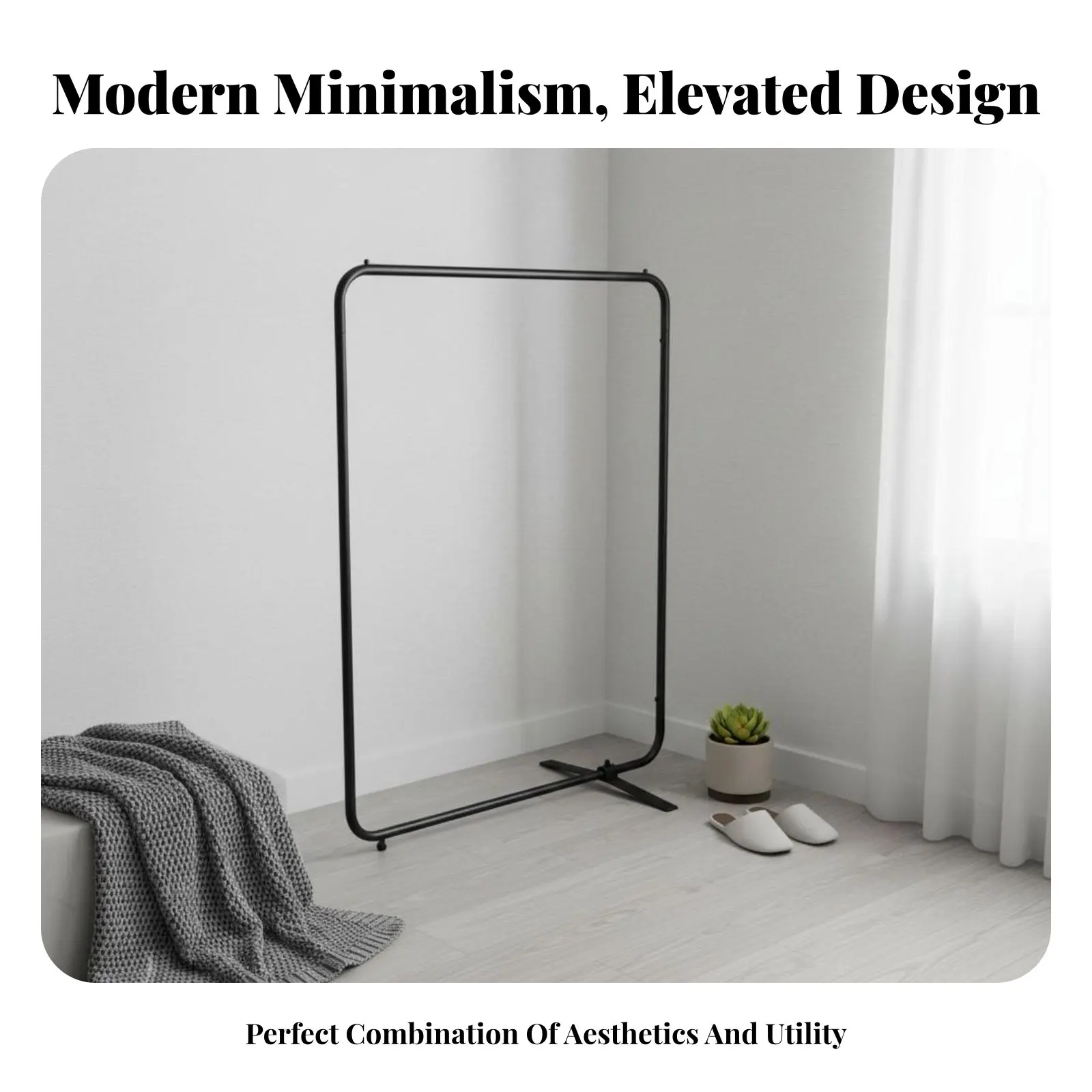 

Single-Rod Clothes Rail Floor-Standing Clothing Rack Narrow design Space-Saving for Students, Adults, Bedroom, Entryway, Closet