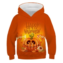 Hoodies Happy Halloween 3D Print Pumpkinhead Sweatshirts Boys Girls Unisex Hooded Sweatshirt kids Fashion Cartoon Oversized Coat