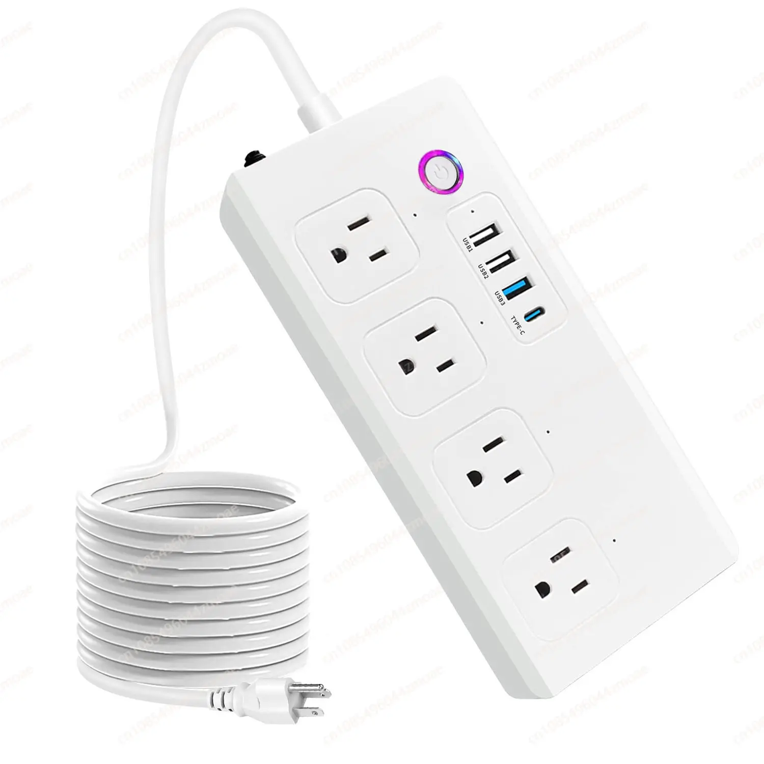 

Умная розетка Doodle стандарта США с быстрой зарядкой USB, кабелем, независимым управлением с мобильного телефона, таймером, дистанционным управлением и голосовым управлением.