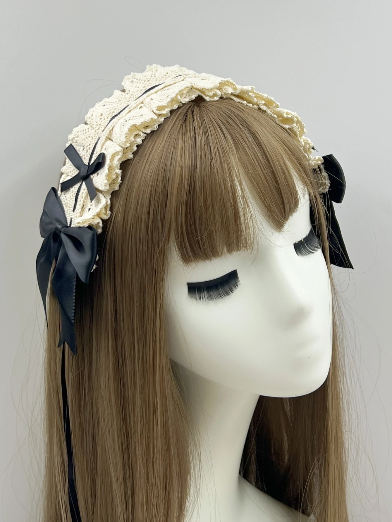 1 قطعة لوليتا القوطية النساء غطاء الرأس خادمة الدانتيل اليدوية تنوعا إكسسوارات الشعر لطيف تأثيري Headbands دبوس الشعر الحلو