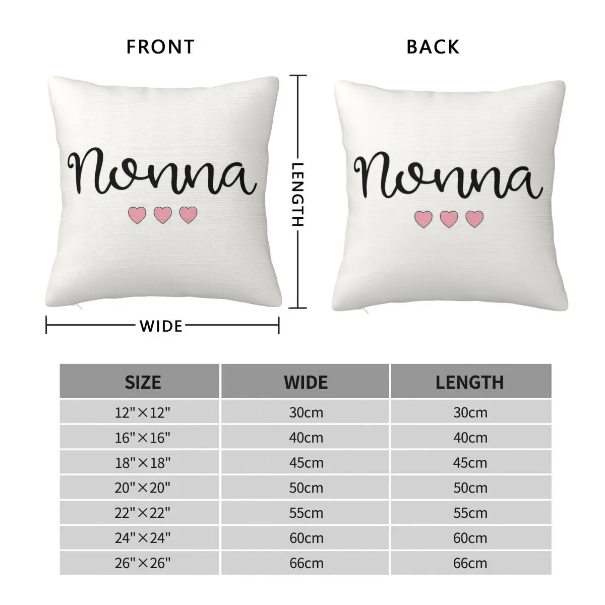 Nonna Italian Grandma Square Pillowcase Polyester Linen Velvet Printed Zip Decorative Pillow Case Sofa Cushion Cover 45x45
