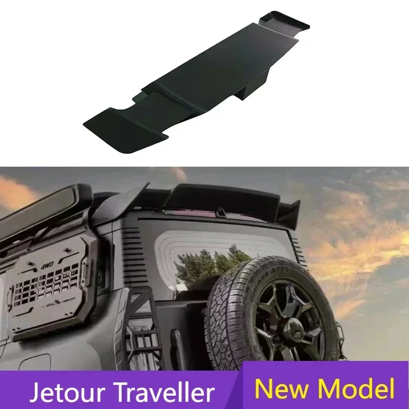 New! For JETOUR Traveler T2 2024 Car ABS matte black sporty rear spoiler suitable modified urban hunter roof aircraft release