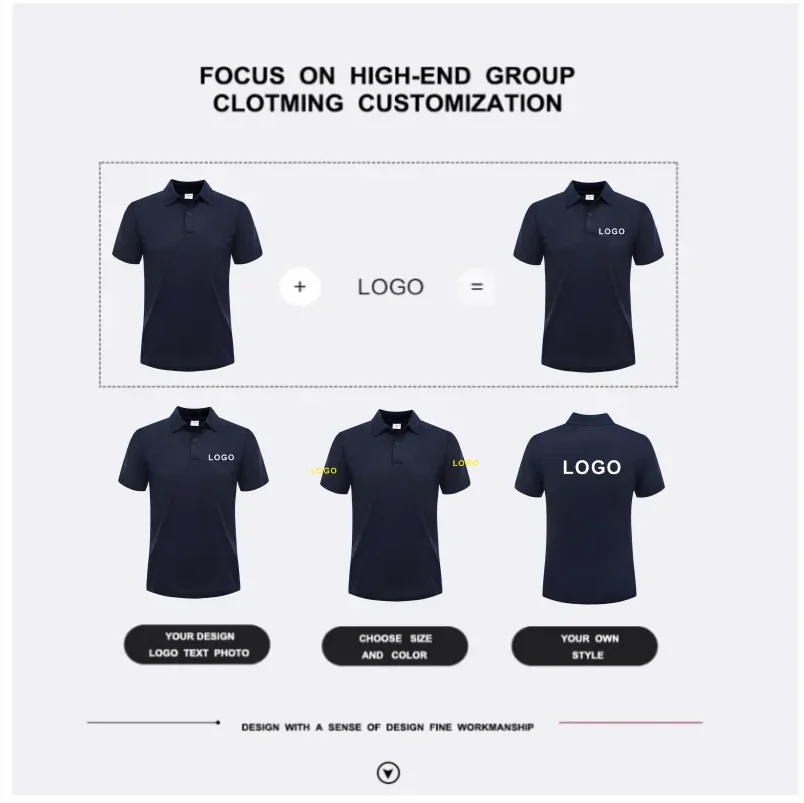 Summer Lapel Short Sleeved Polo Shirt Custom Casual Breathable Personal Company Group Logo Design Customize Clothes Work Clothes