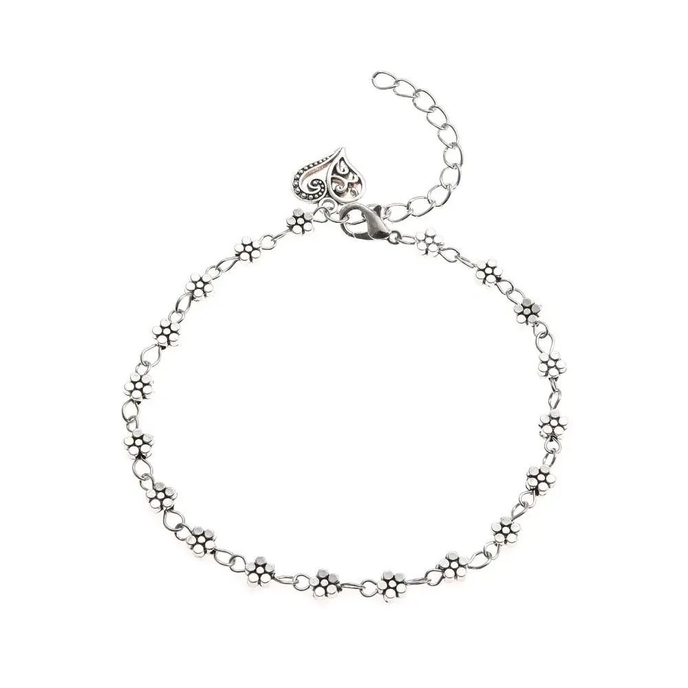 女の子のためのヴィンテージアンクレット,フットチェーン,ビーチアンクル,自由奔放に生きるブレスレット,花,プラム