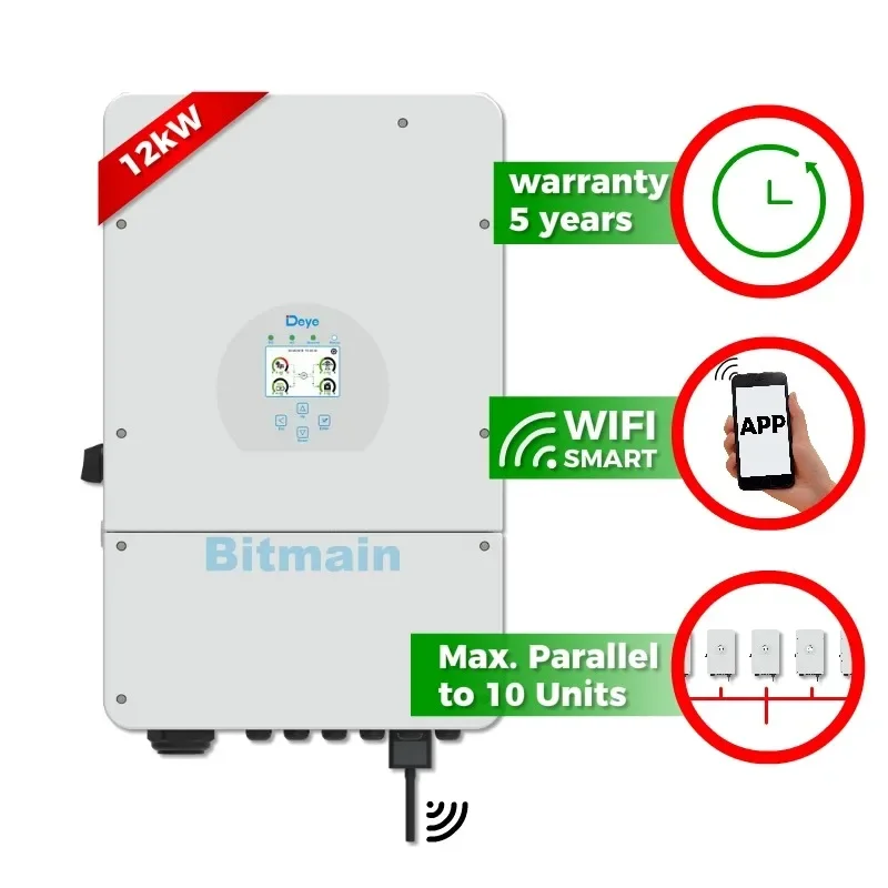 Deye Hybrid Solar Wechselrichter 8kw Solar Inverter Without Battery Deye 48V 12Kw 3 Phase Inverter Hybrid Grid Power Storage