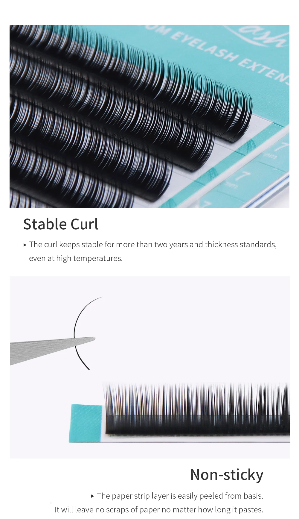 GLAMLASH Untere Braune Wimpern 567mm Kurze Synthetische Nerz Einzelwimpern-Verlängerung Untere Augenbrauen-Wimpern Make-up-Tools – Detail 4