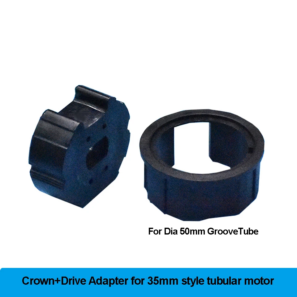 Crown+Drive Adapter for Motorized Rolling Blinds,for Dooya/Tuya tubular motor of Diameter 35mm,Dia 50mm Rolling groove Tube