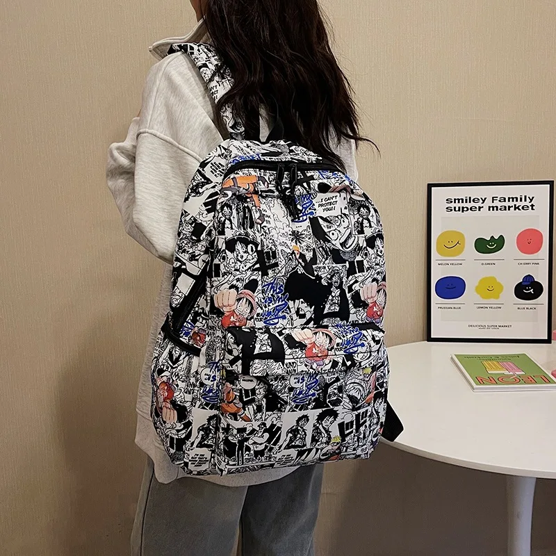 

Trendy One Piece Luffy Anime Backpack Big Size Casual Travel School Bag for Women Men Teenagers College High School Students