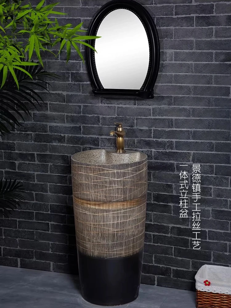 

Встраиваемая колонная раковина для уличного бассейна, ретро-умывальник, маленькая керамическая раковина на пьедестале