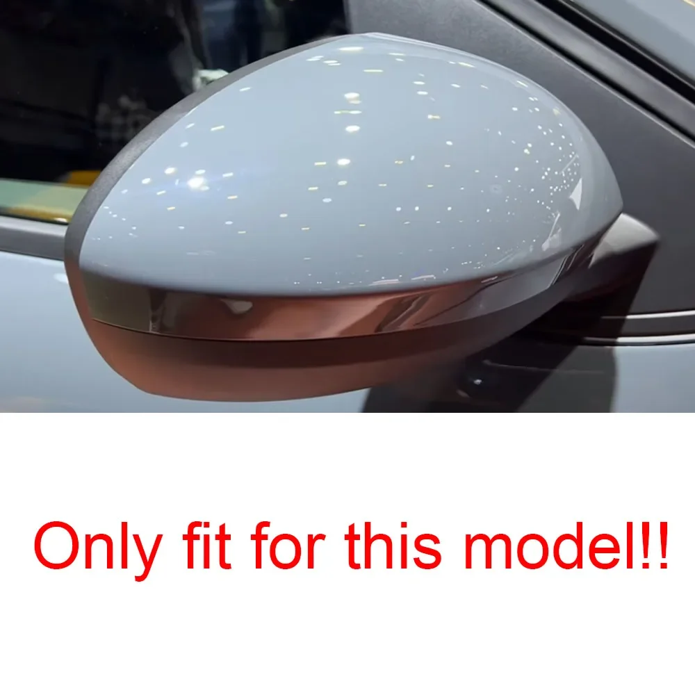 For Dacia Sandero 2021 2022 2023 2024 Car Rearview Side Mirror Cover Wing Cap Exterior Door Housing Shell Trim ABS Carbon /Black