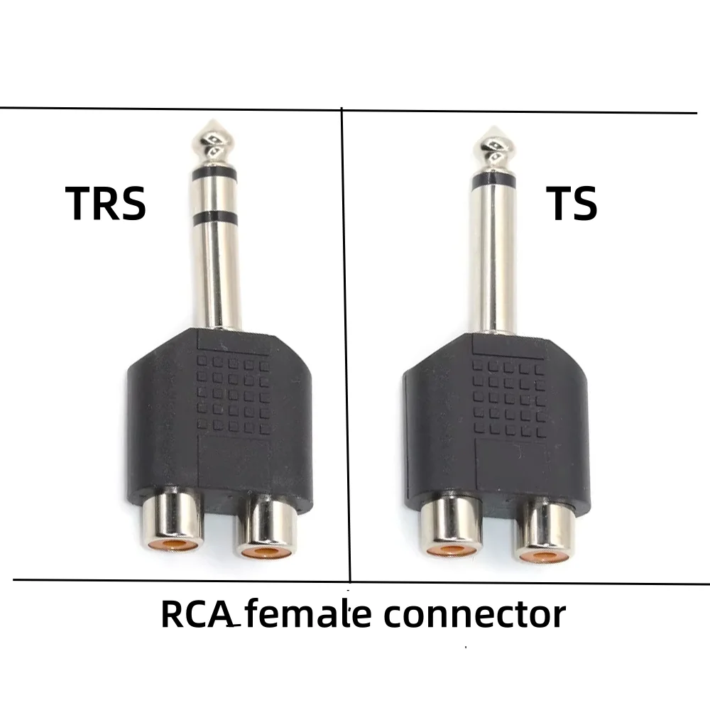 

6.5mm to RCA Y Splitter 1/4 inch TS Mono or TRS Stereo Male Plug to 2 RCA Female Jack Audio Adapter for Mixer Amplifier Speaker