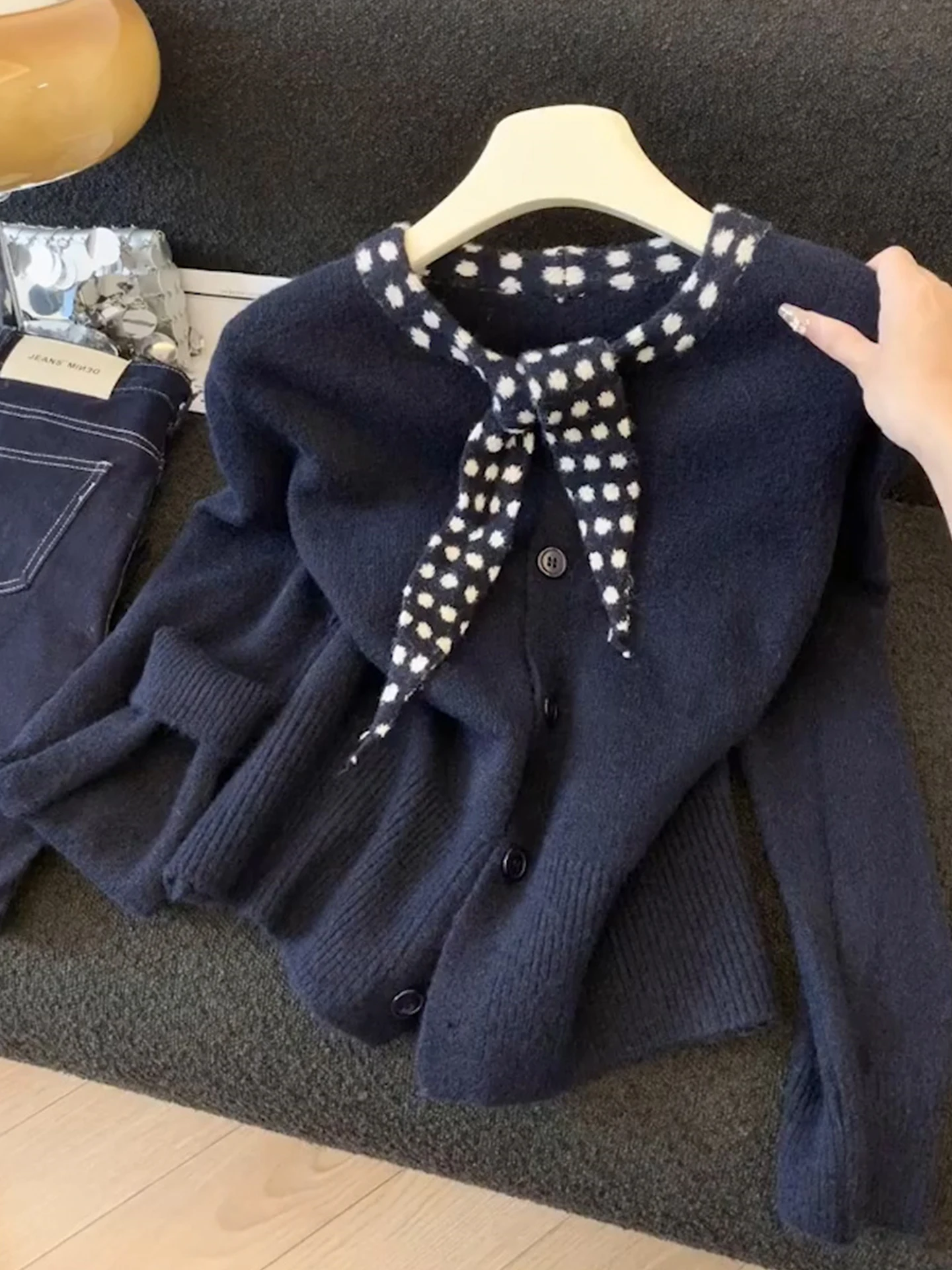 

Ele вязаный длинный свитер свера, пальто, женское мягкое удобное повседневное пальто, осенняя модная верхняя одежда, топ на пуговицах