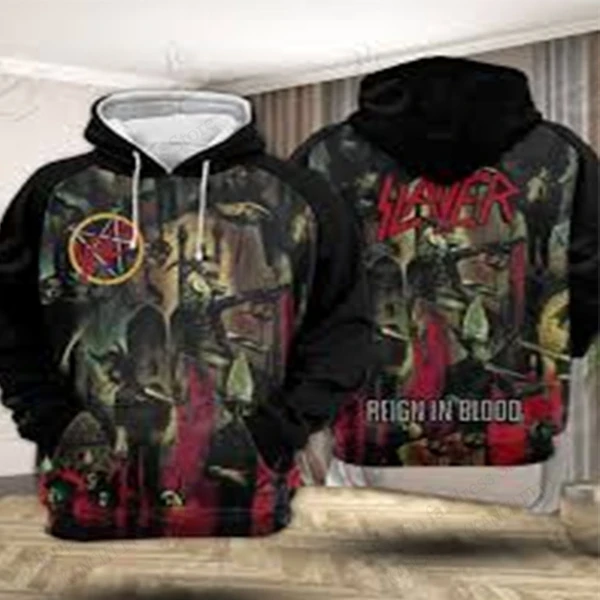 Sudadera con capucha Slayer Rock Band Slayer, sudaderas con estampado 3d, sudadera con capucha de gran tamaño a la moda para hombres y mujeres, sudaderas para mujeres, ropa para hombres con calavera