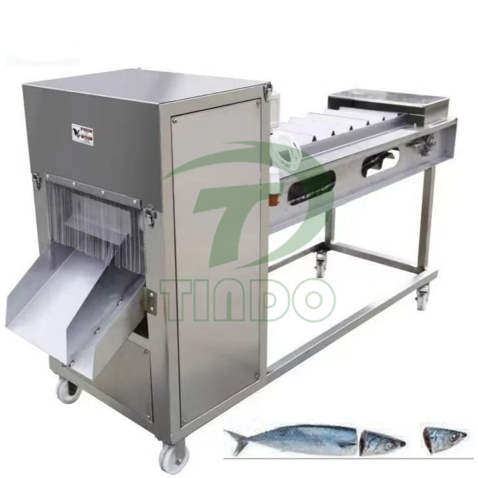 Sardine Fish Head Cutter / Automatic Fish Head Tail Cutting Machine