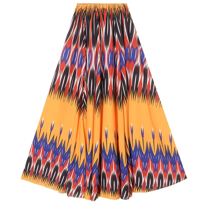 Women Opening dance Skirts classical ethnic Flamenco dance characteristic printed performance 720 Degree skirt