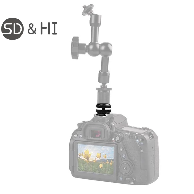 1/4 Double Conversion Screw Flash Metal Hot Shoe Mounts Camera Flash Adapter Upgrade Photography 2-in-1 General Components Tools