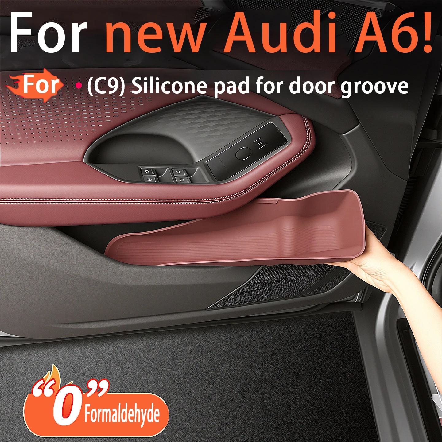 For Audi A6 C9 2026 4PCS Door Storage Box Silicone Mats Anti Slip Front Rear Door Pocket Insert Interior Accessories