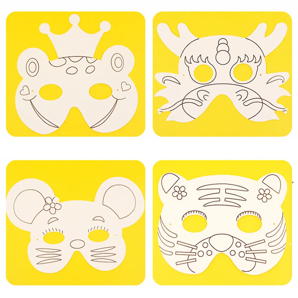 SHINEOFI 10 pièces Doodle masque blanc enfants coloriage Art artisanat dessin thème créatif amusant jouet pour les enfants