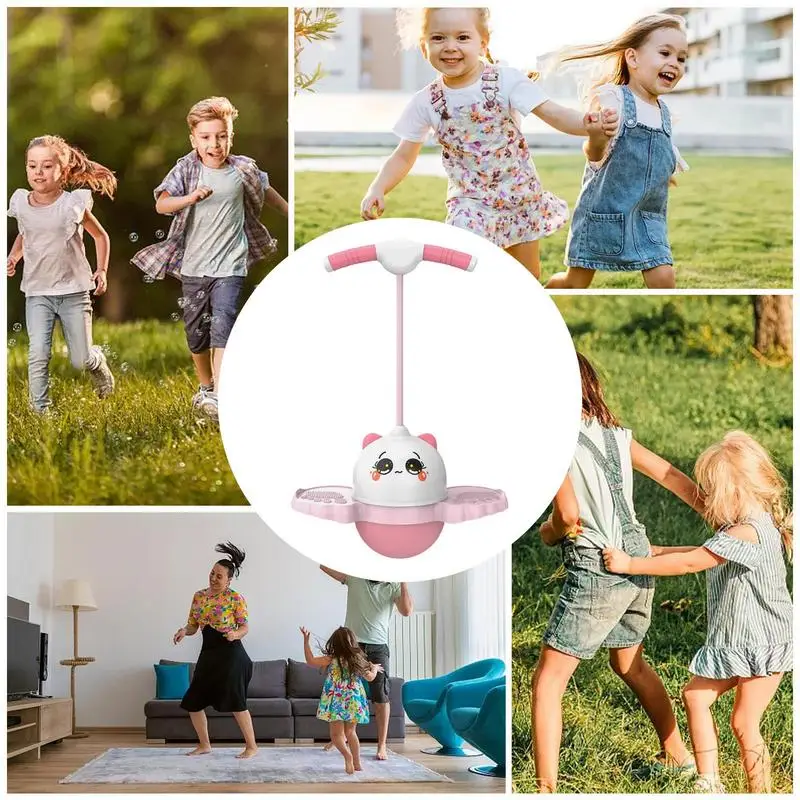 Pogo Sticks Cute Animal Theme Pogo Ball Anti-Slip Jumping Toy With Easy Grip Handle Balance Board Bouncing Ball For Kids Todlers