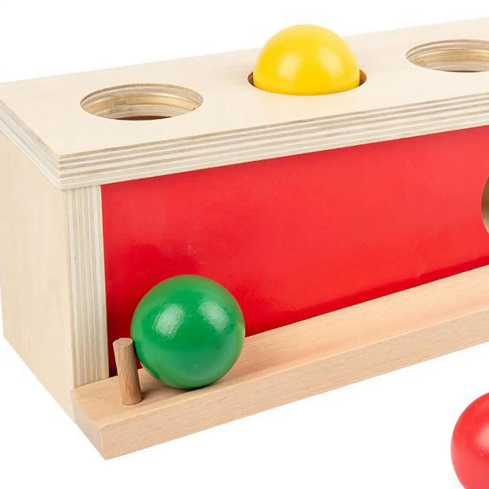 Wooden Object Permanence Box, Infant Development Ball Drop Toys Knocking for Preschool Toddlers Wooden Object Permanence Box, Infant Development Ball Drop Toys Knocking for Preschool Toddlers
