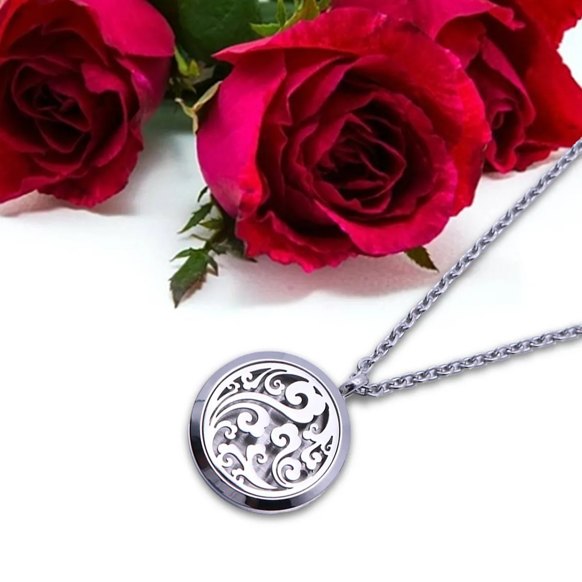 

Ароматерапевтический кулон-диффузор для эфирных масел, серебряный мини-медальон, набор из 10 цветных сменных подушечек, гипоаллергенная цепочка