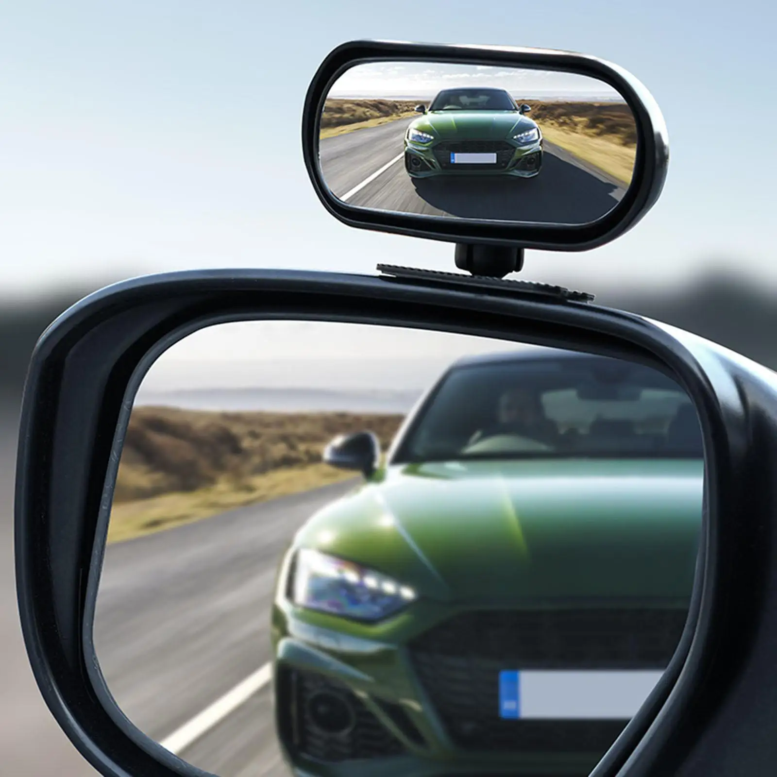 Generic Side Rear View Blind Spot Mirror Easy to Install Reversing Wide Angle Auxiliary Mirror 360° Rotation for Trucks