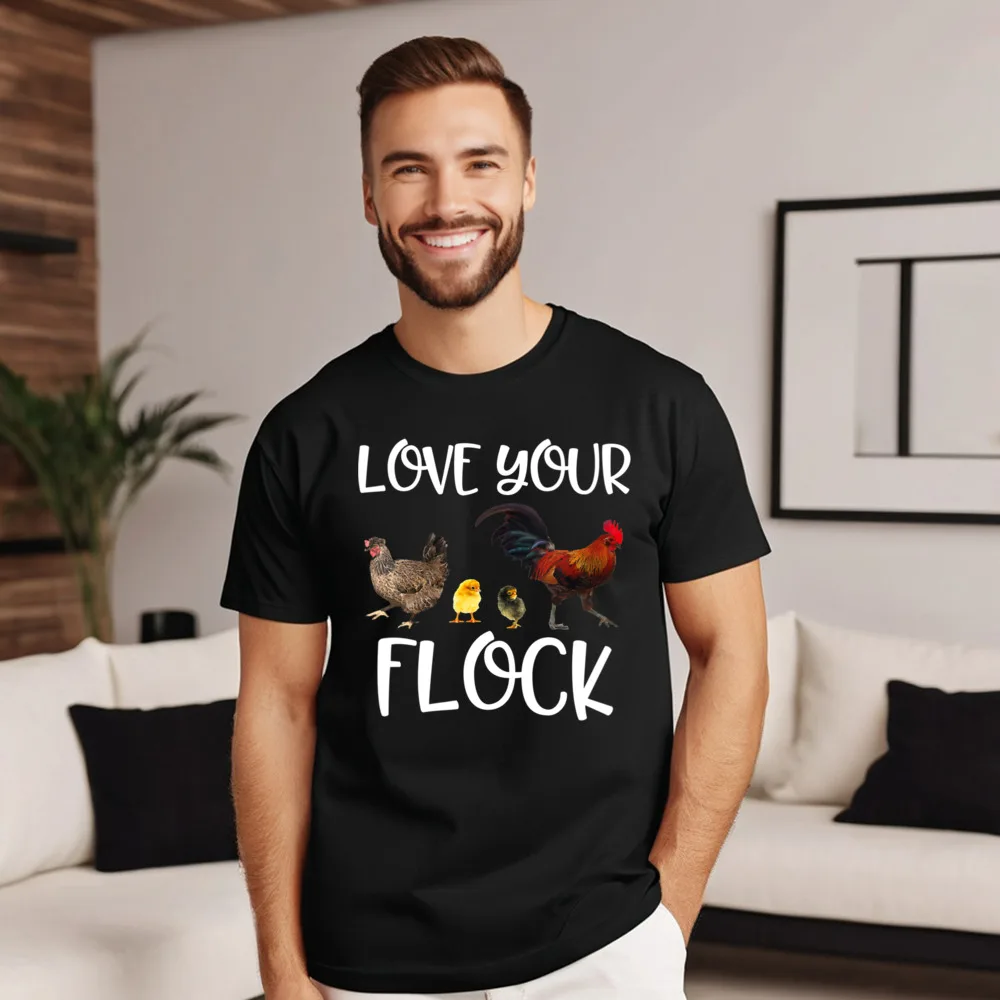 

Womens Love Your Flock Funny Gift Idea Tshirts Dad 100% Cotton Christmas Tees Tops Tees Short Sleeve Latest Round Neck