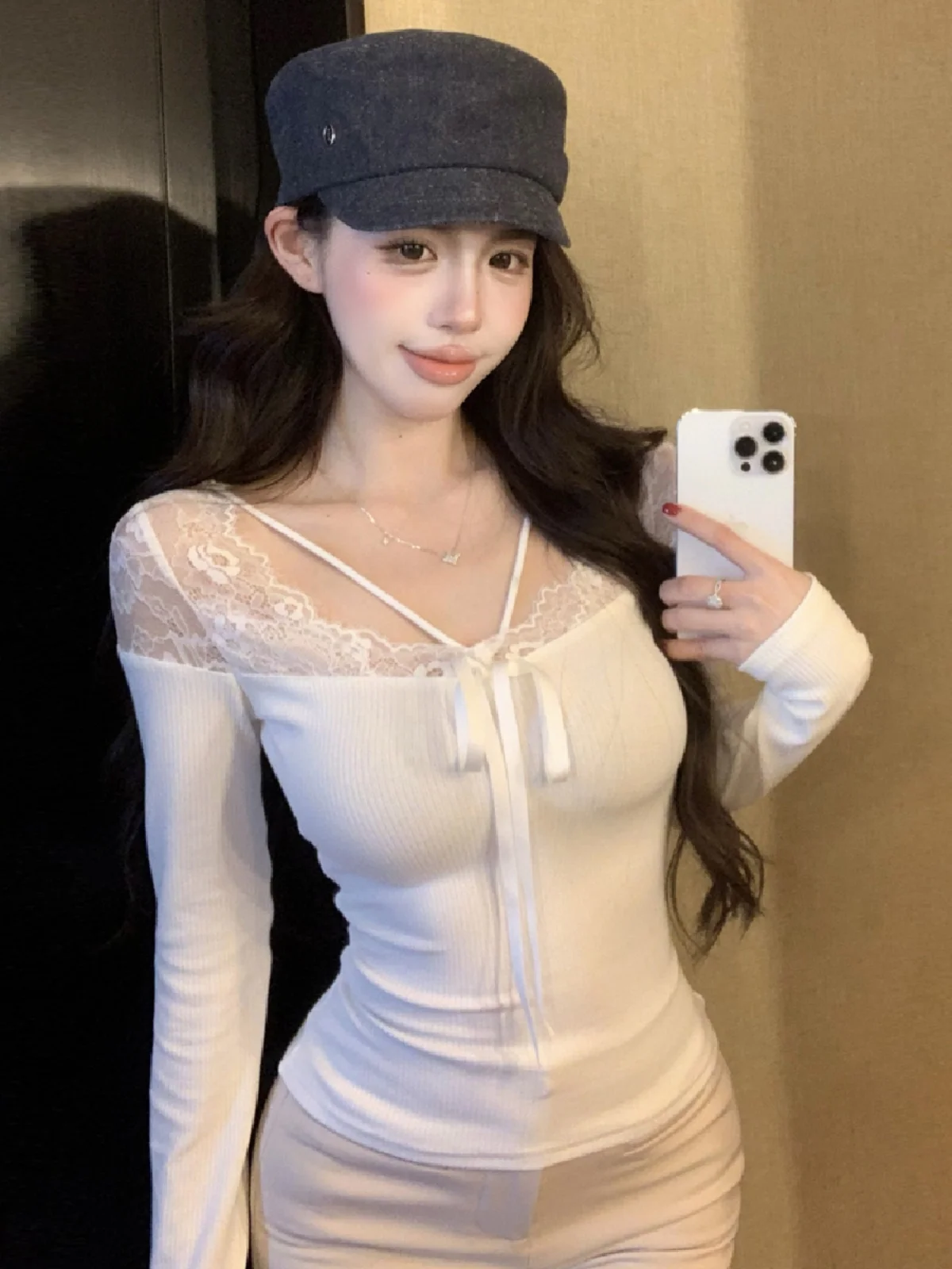 مثير الدانتيل طويل Sve قاعدة irt تي شيرت الكورية Sle التخسيس العصرية ملابس داخلية أعلى الرغبة النقية تنوعا Boting تانك القمم