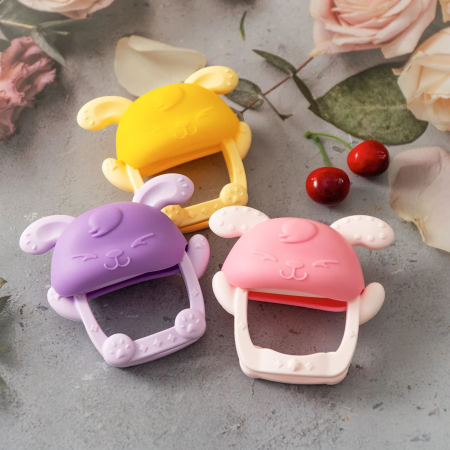 1PC Silicone Baby Teethers BPA Free Cute Cartoon Rabbit Shape Baby Toys Nursing Baby Items Soft Baby Care Equipment