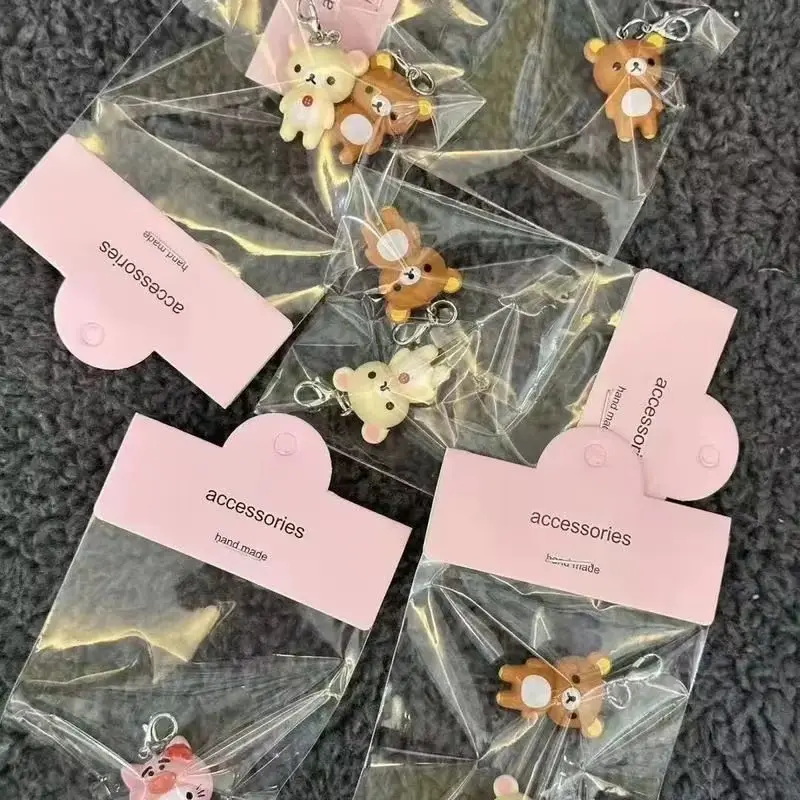 Rilakkuma Keychain Cute Kawaii Japanese Style 3d Resin Bag Backpack Pendant Charm Handmade Birthday Gift For Girls Kids - view 2