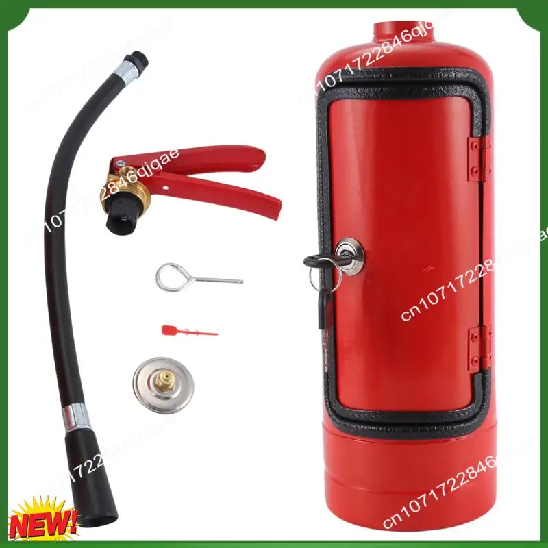 

A48I Fire Extinguishe Shape Wine Holder With Lock And Keys Novelty Fire Extinguishe Shaped Mini Bar Cabinet Wine
