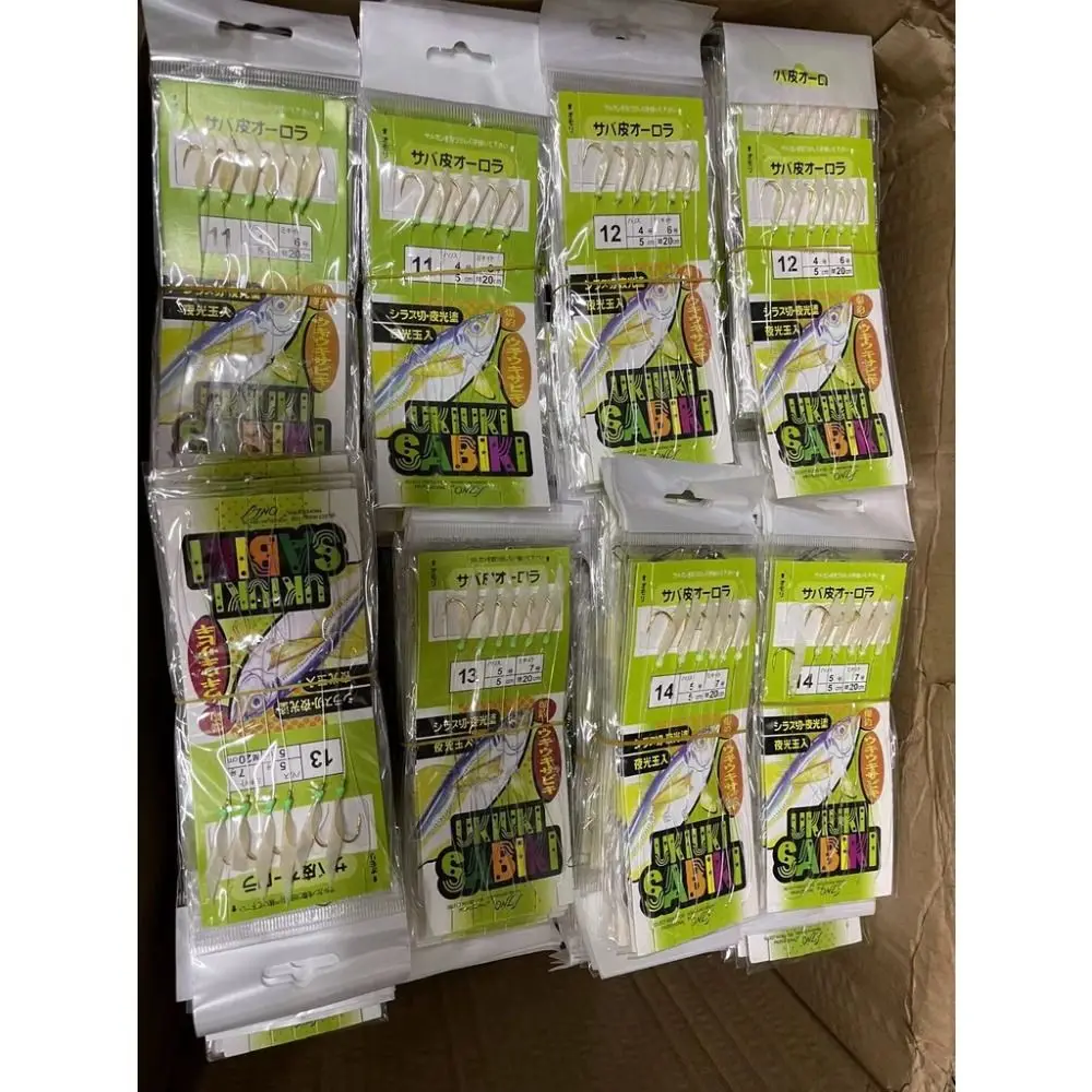 

Durable High Carbon Steel White Fish Skin Bionic String Hook Sharp Barbed Anti Slip Fishhooks Fishing Tackle Fishing