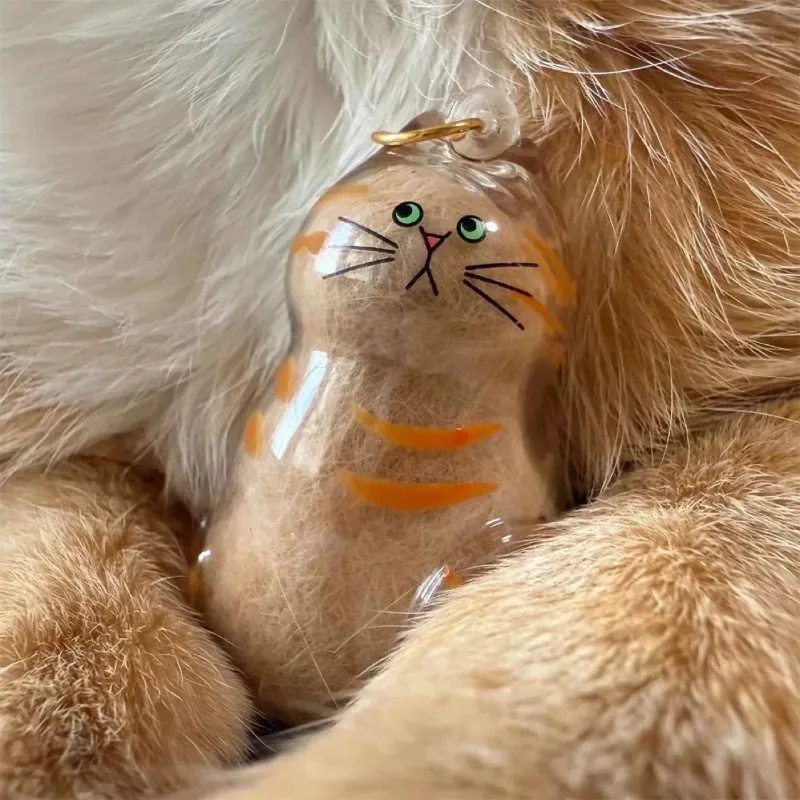 Porte-clés souvenir en forme de pendentif pour poils de chat, ornement de rangement pour poils d'animaux, à suspendre au sac à dos ou au sac, cadeau souvenir pour les amoureux des chats, usage commémoratif