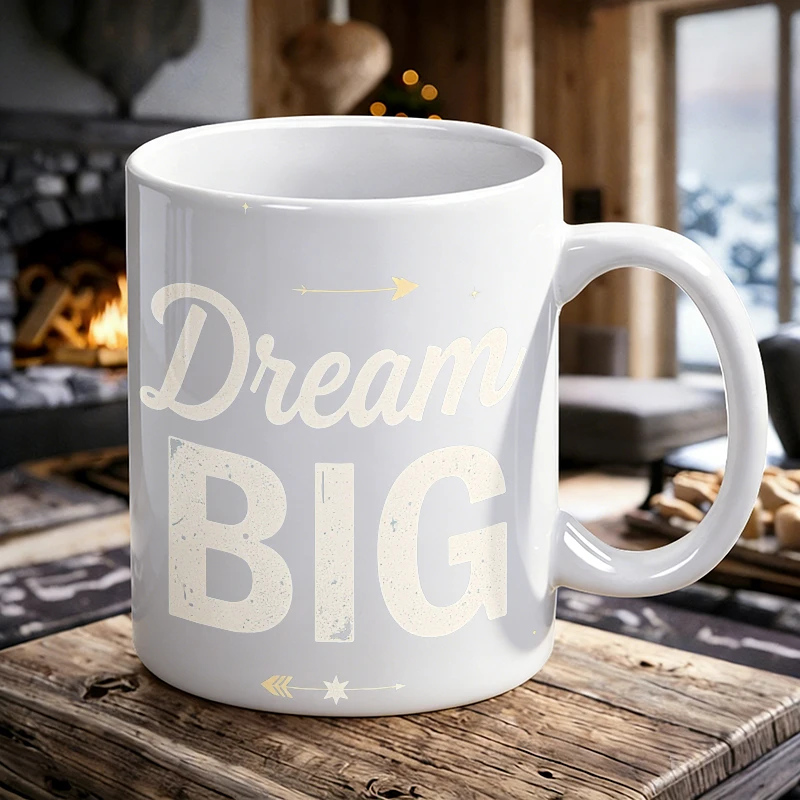 

Inspirational 'Dream Big' student ceramic mug, coffee mug, milk cup, office tea cup,drinking cup,gift for friends,fade-resistant