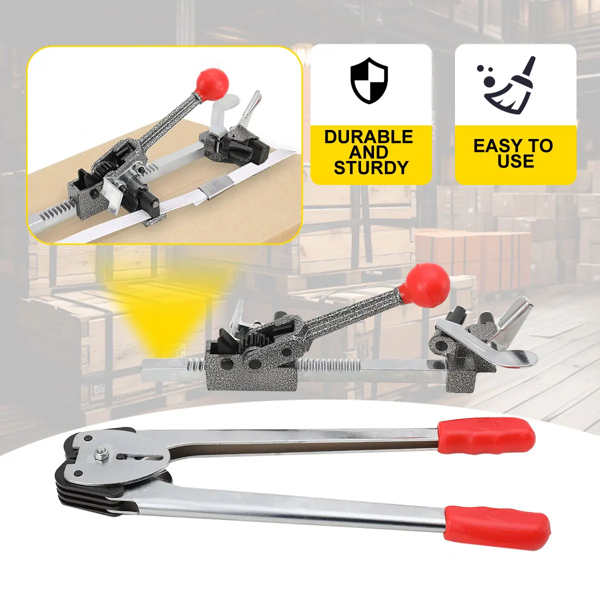 Umreifungsversiegelung + Umreifungsspanner, manueller Kapselung, Verpackungszange, Umreifungsmaschine, Palettenverpackungs-Umreifungsset